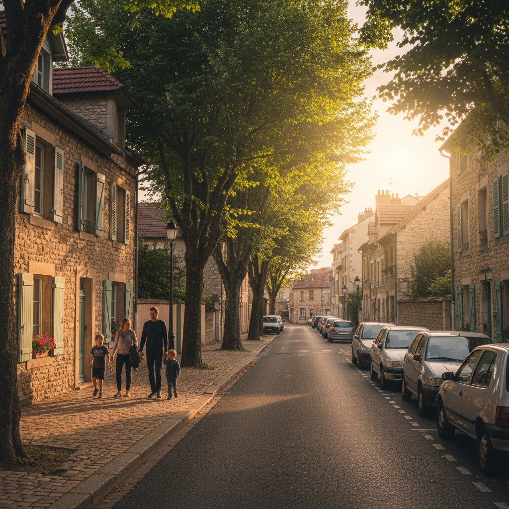 Rue residentielle calme quartier des Bourroches Dijon
