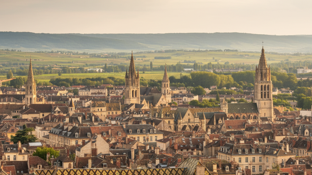 Vue toits Dijon tuiles vernissees patrimoine