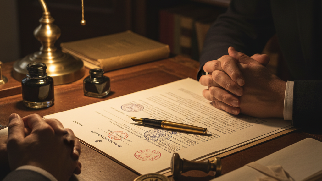 Signature acte vente immobilier notaire