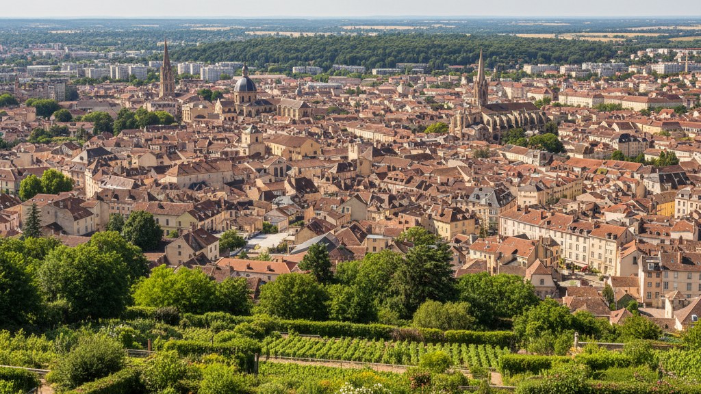 Depuis les hauteurs de Talant, le panorama sur Dijon justifie  lui seul le dplacement.