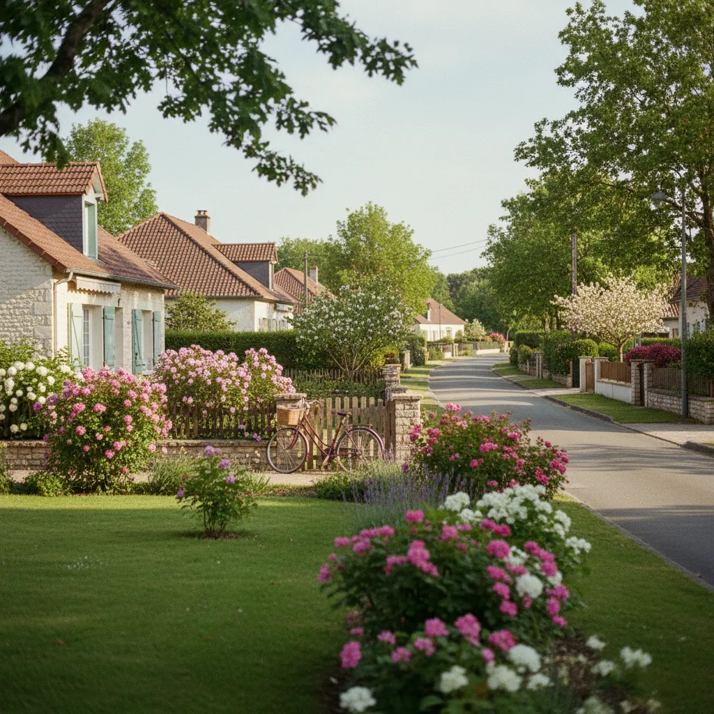 Quartier résidentiel des Blanches-Fleurs avec ses pavillons et jardins