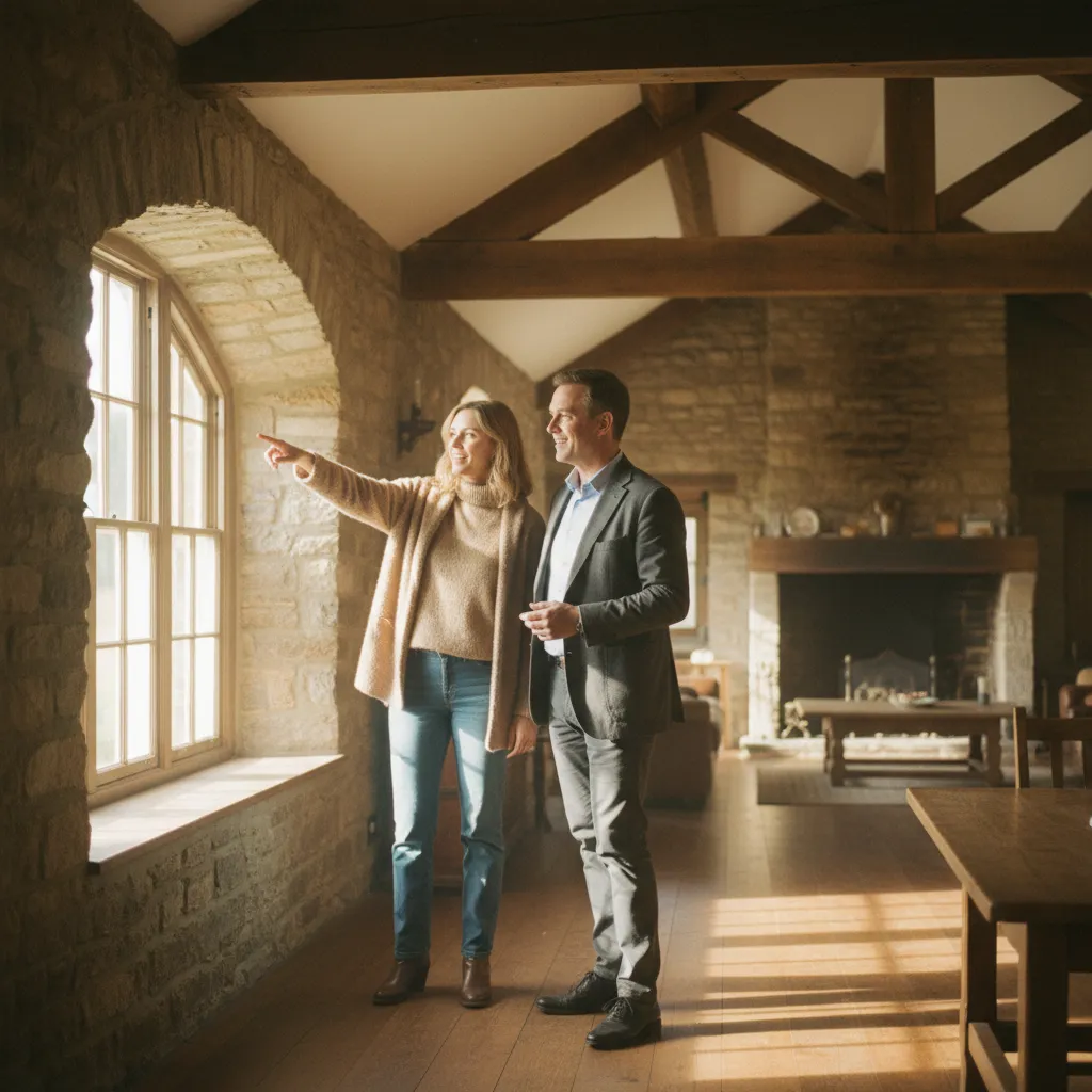 Visite d'une maison vigneronne avec cave voûtée et poutres apparentes