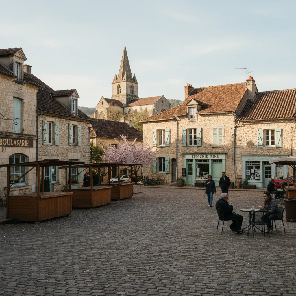 Le centre-bourg de Genlis avec ses commerces et son marché dominical