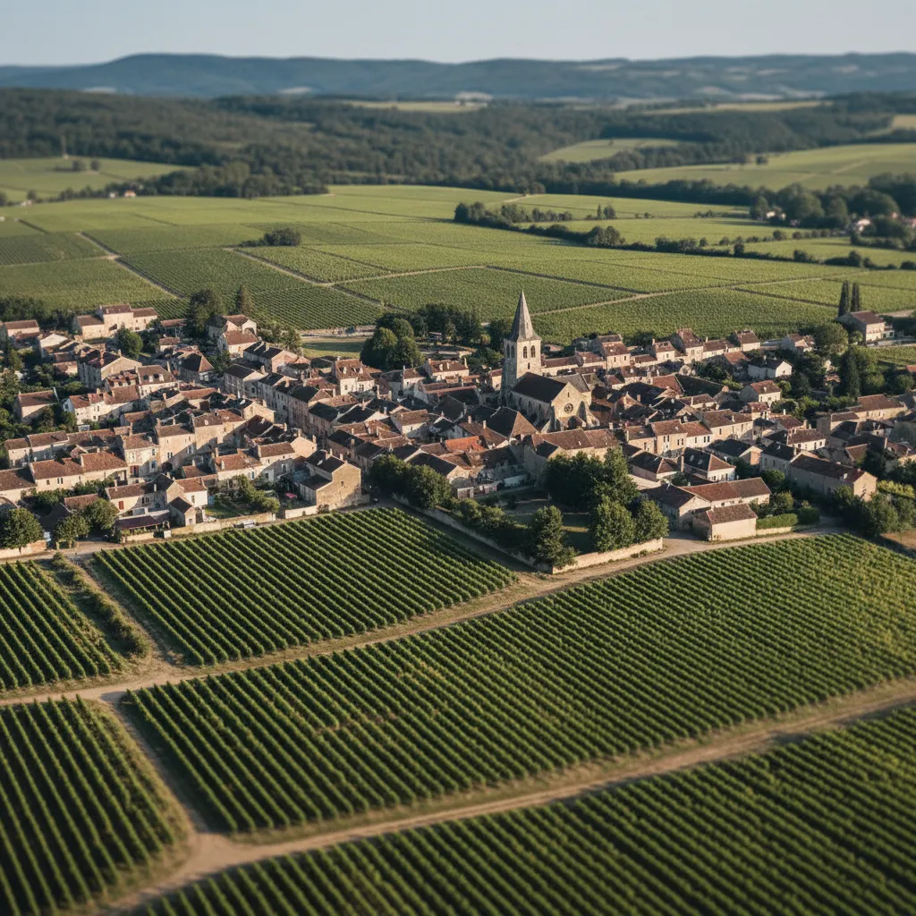 Vue panoramique du village de Gevrey-Chambertin et de ses vignobles classés