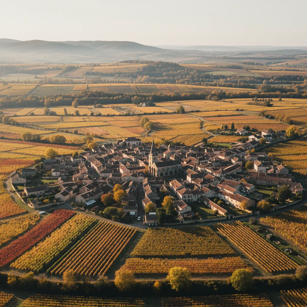 Vue panoramique de Nuits-Saint-Georges et de ses vignobles environnants
