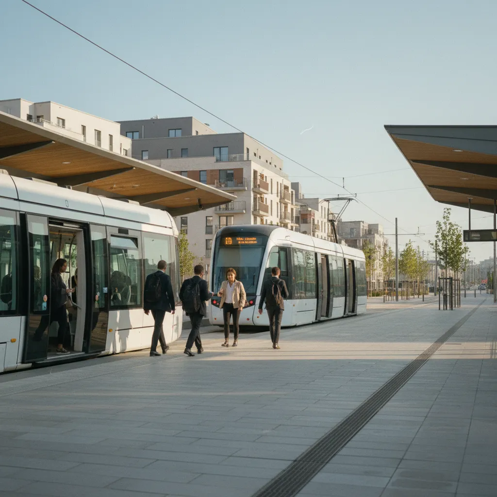 La station de tramway T1 facilite le trajet quotidien vers le centre de Dijon