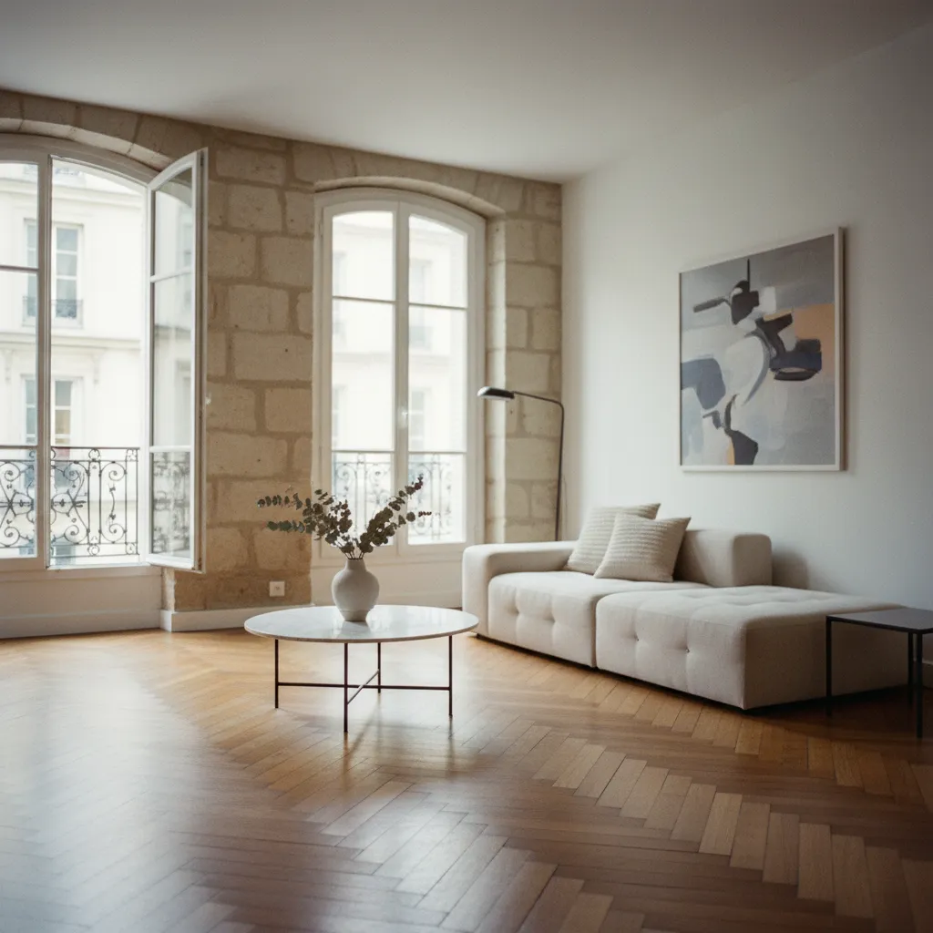Intérieur rénové d'un appartement en centre-ville de Dijon, le type de bien qui se vend le plus rapidement