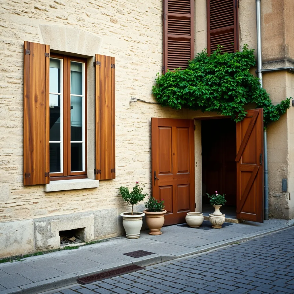 Façade typique d'une maison de ville en pierre dans le centre historique de Beaune