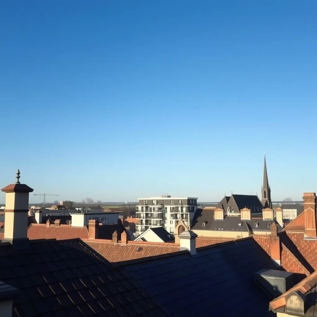 Vue sur les toits de Dijon avec les programmes neufs qui s'intègrent au paysage urbain
