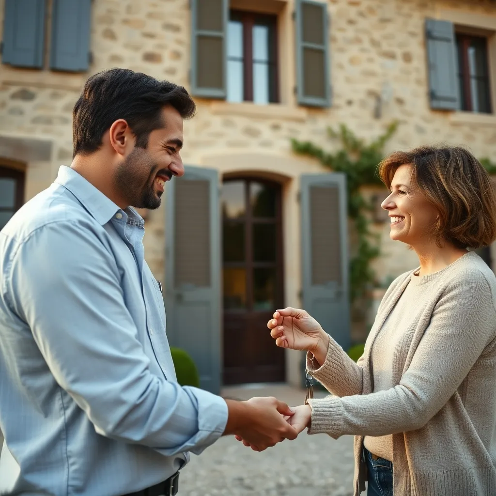 Remise des clés après obtention du prêt immobilier pour une maison en Bourgogne