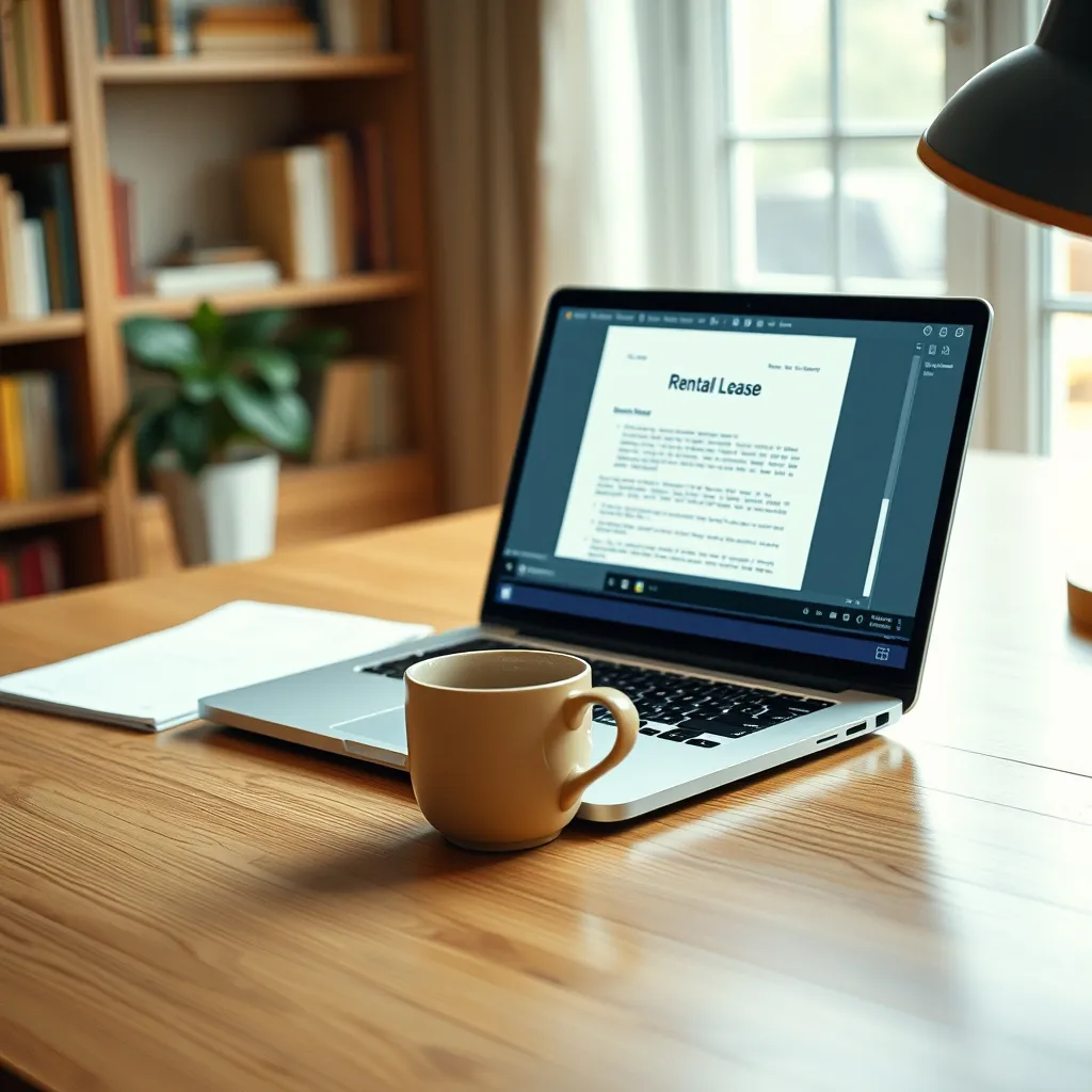 Personnalisation d'un modèle de bail meublé au format Word sur ordinateur