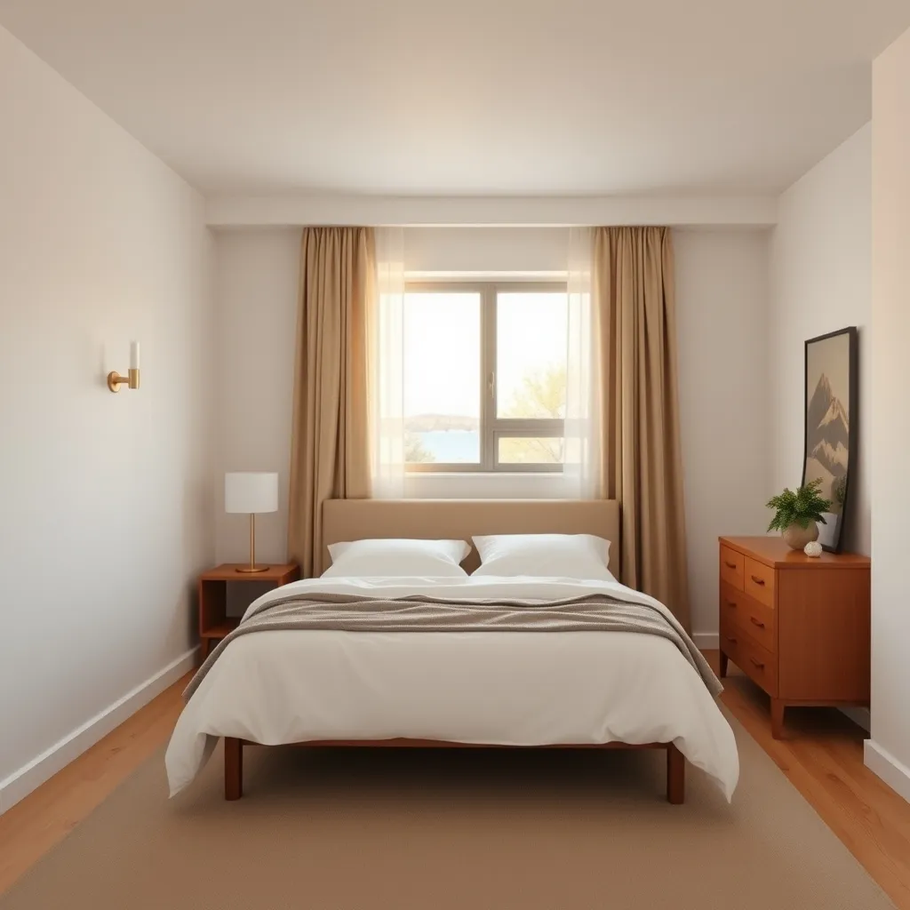 Chambre meublée conforme aux exigences du décret sur l'ameublement minimum obligatoire