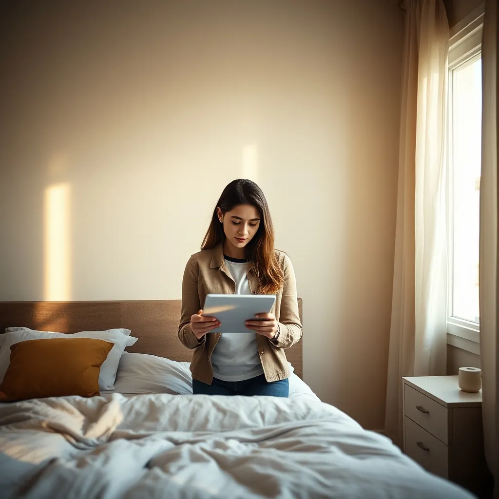 Vérification détaillée de l'état des murs et du mobilier dans une chambre meublée