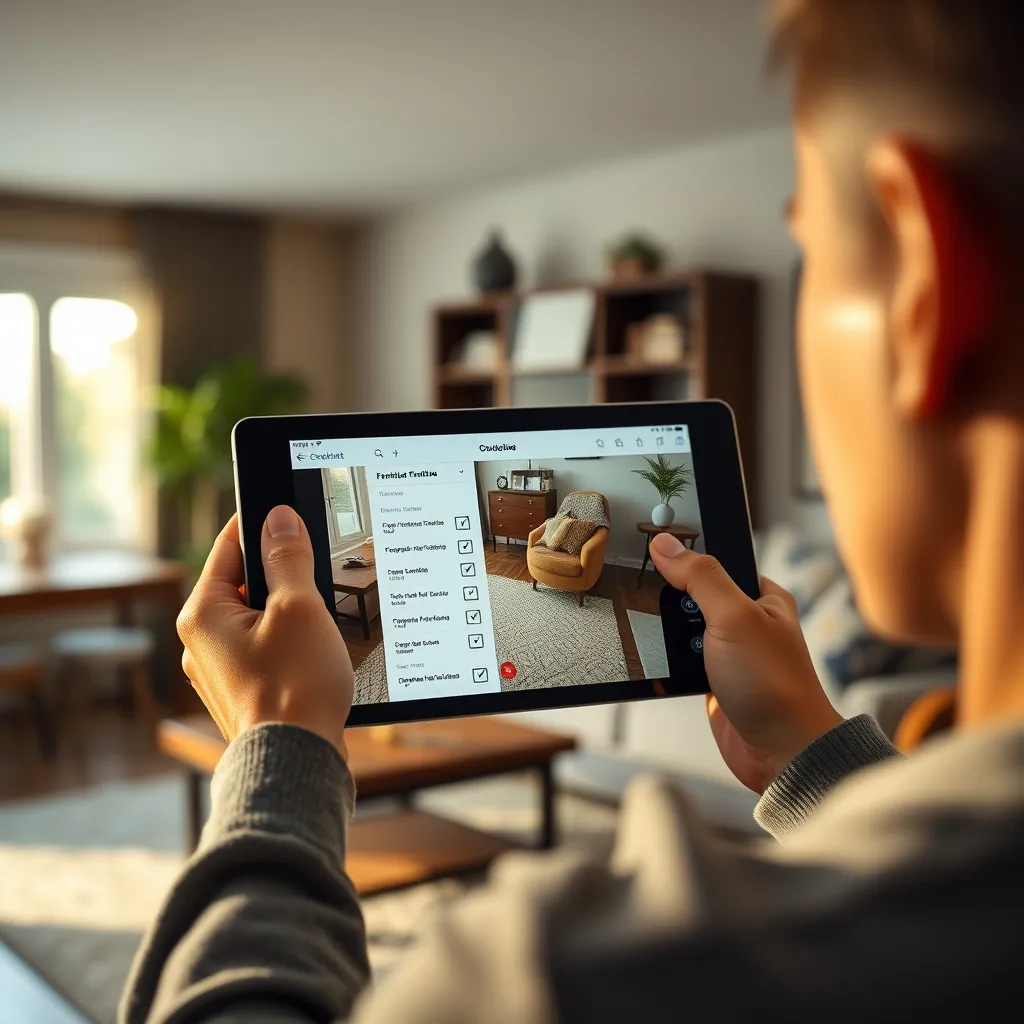 Utilisation d'une application numérique pour documenter l'état du mobilier à la sortie